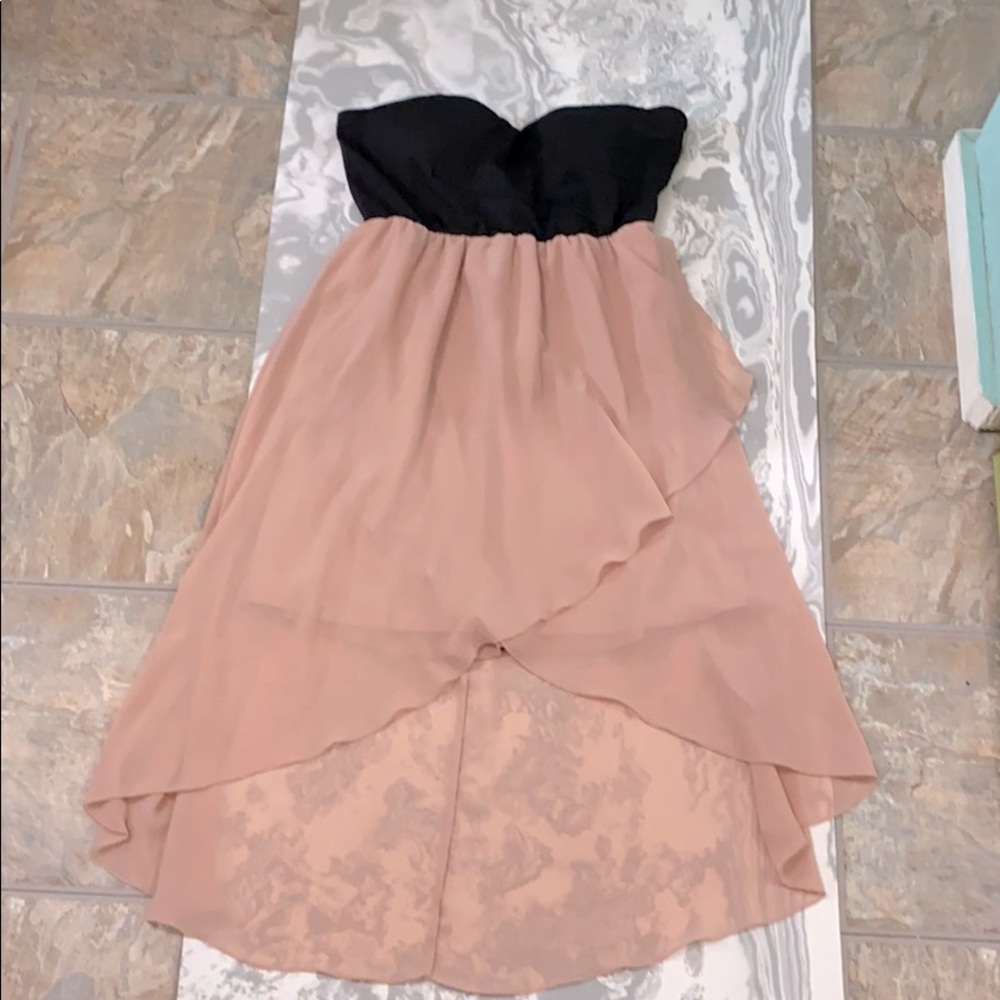 Strapless knee length float dress